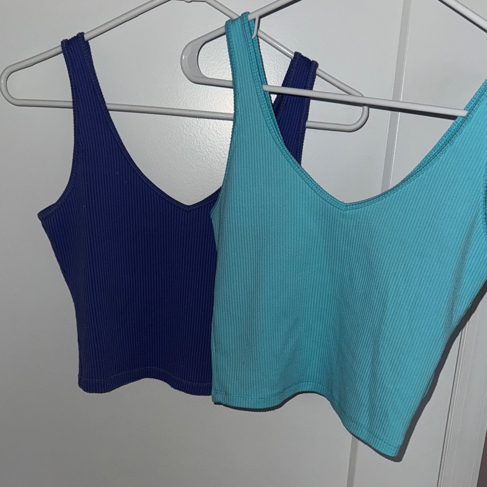 BUNDLE Hollister Purple and Mint Ribbed Tank Tops